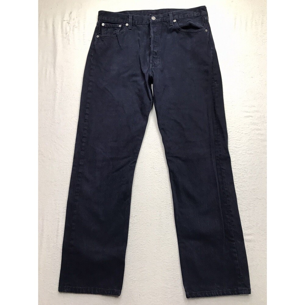 Y2K LEVIS 501 Men 34x31 (36/32 tag) Dark Indigo Wash Made USA Button Fly 2001